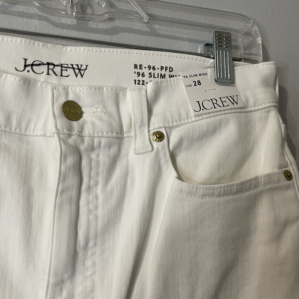 J.CREW Slim-wide Jean Size 28 White NEW Coastal Casual Beach Summer Modern CH680 - Picture 6 of 16